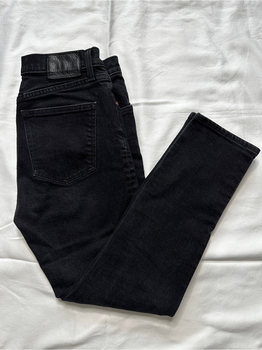 Denim Forum Yoko High-Rise Skinny Jeans in Black